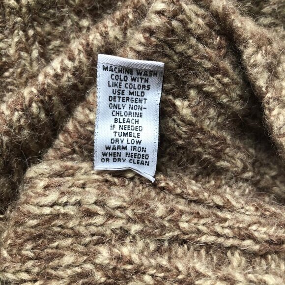 Like love, Brown & White knit, cowl-neck, wool/alpaca blend, sweater, Sz: Small - Picture 7 of 9